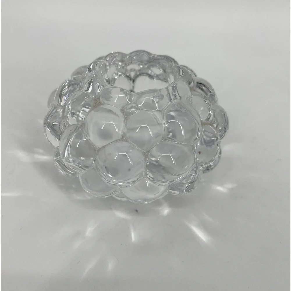Orrefors Raspberry Hallon Bubble crystal candle holder candlestick Anne Nilsson